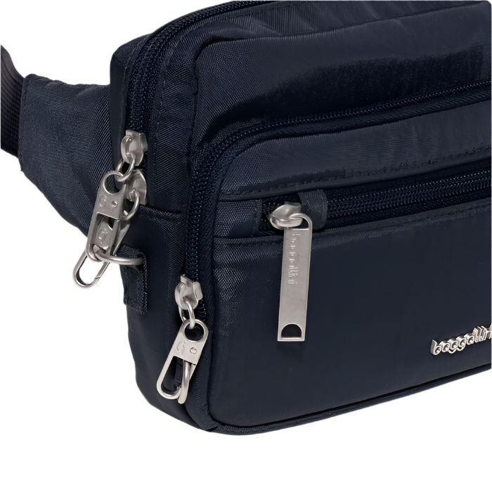  Baggallini Securtex® Anti-Theft Sling Bag - French Navy、mySite、preschool7hills