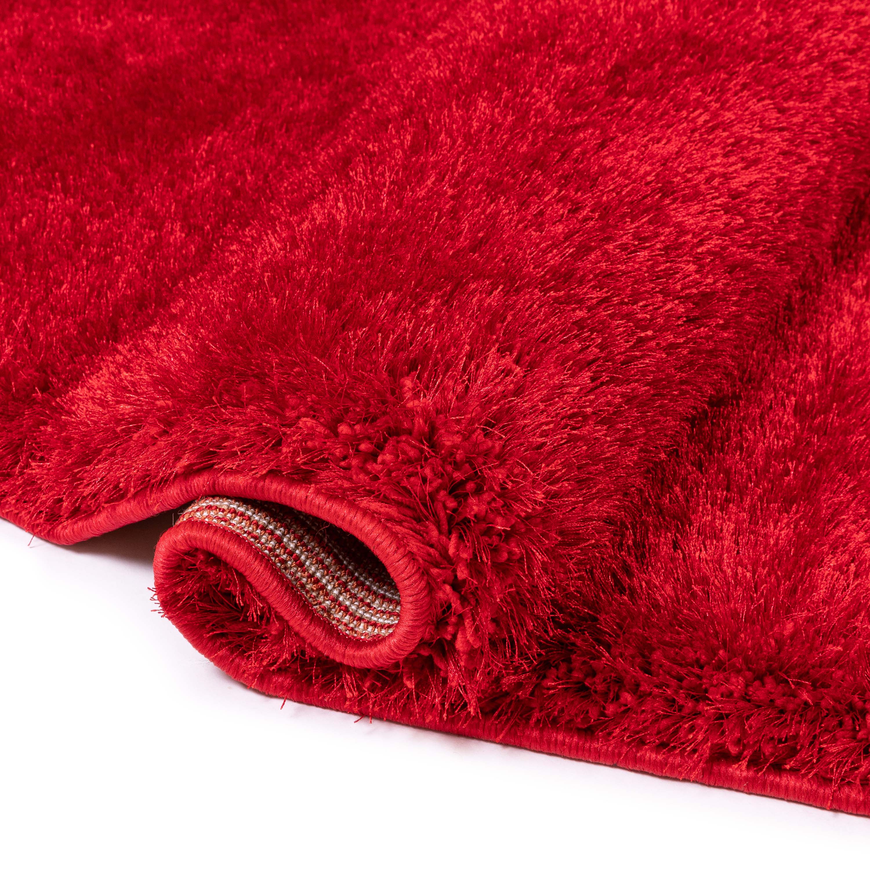 Feather Collection Liza Red Shag Rug – Sparkly, Plush, Minimalist Glam、mySite、gigharbornorthrealestate