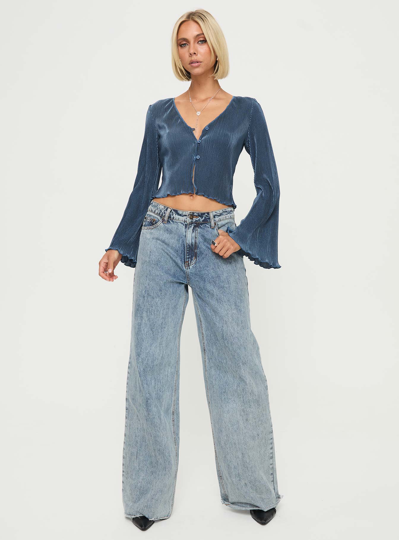 Collis Long Sleeve Top Blue、mySite、solidvoid