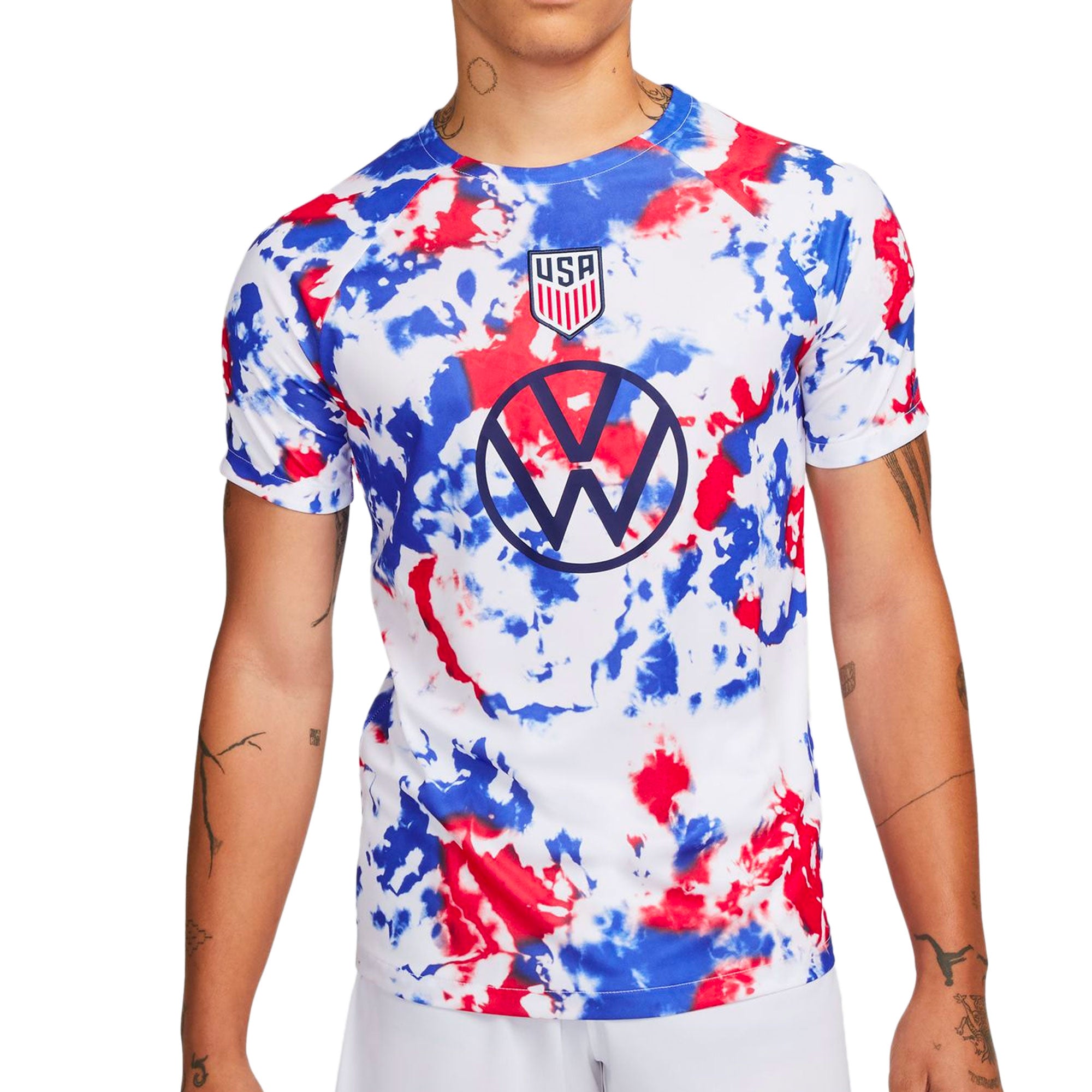 Nike Men's USA 2022/23 Pre Match Jersey White/Loyal Blue、mySite、noshort