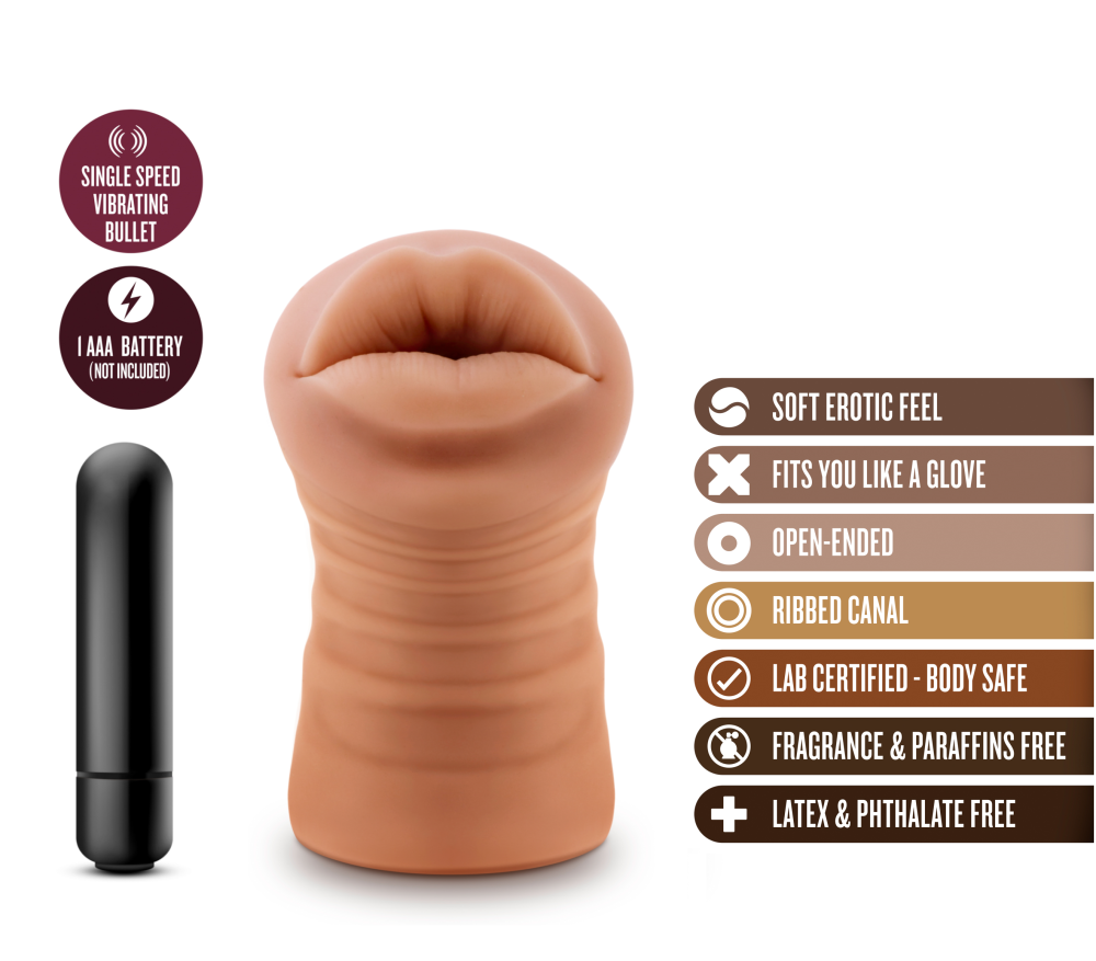 M For Men By Blush® | Isabella Realistic Mocha Vibrating Masturbator / Stroker、mySite、bottomscart
