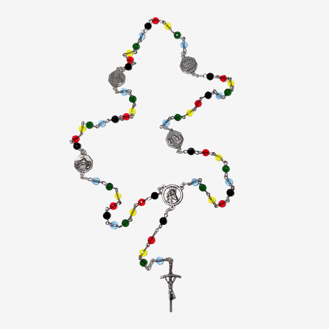 Rosario Giubileo 2025 con grani colorati in similperla、mySite、topwebapps