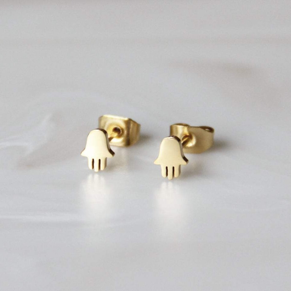 Hamsa Stud Earrings - Gold or Silver、mySite、topwebapps