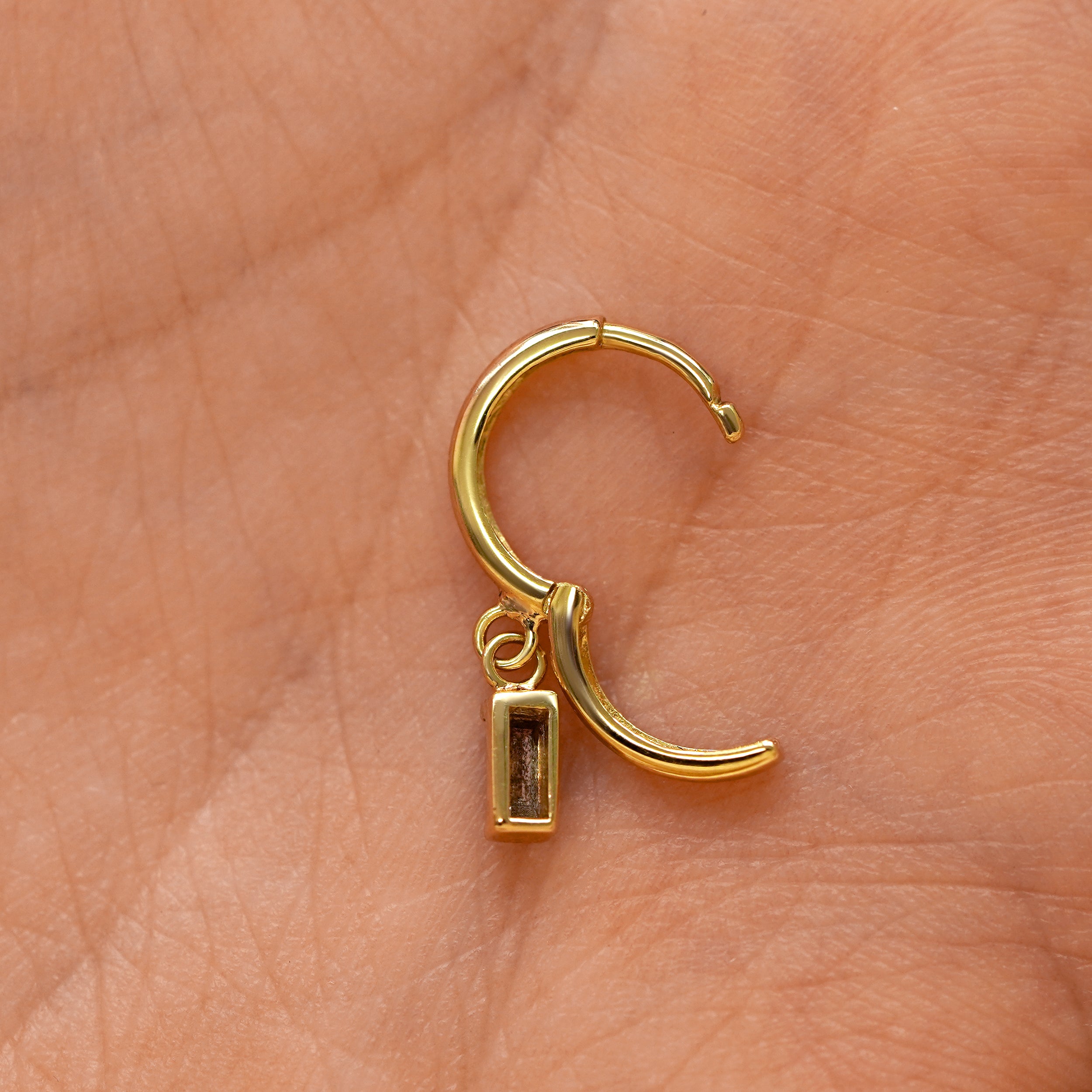 Baguette Salt and Pepper Diamond Dangle Hoop、mySite、hinf8tx79