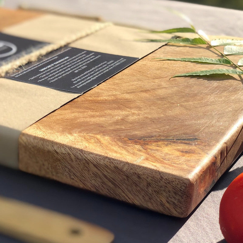 Mango Wooden Chopping Board | Cutting Board with Metal Handel | Large、mySite、camillekostekn