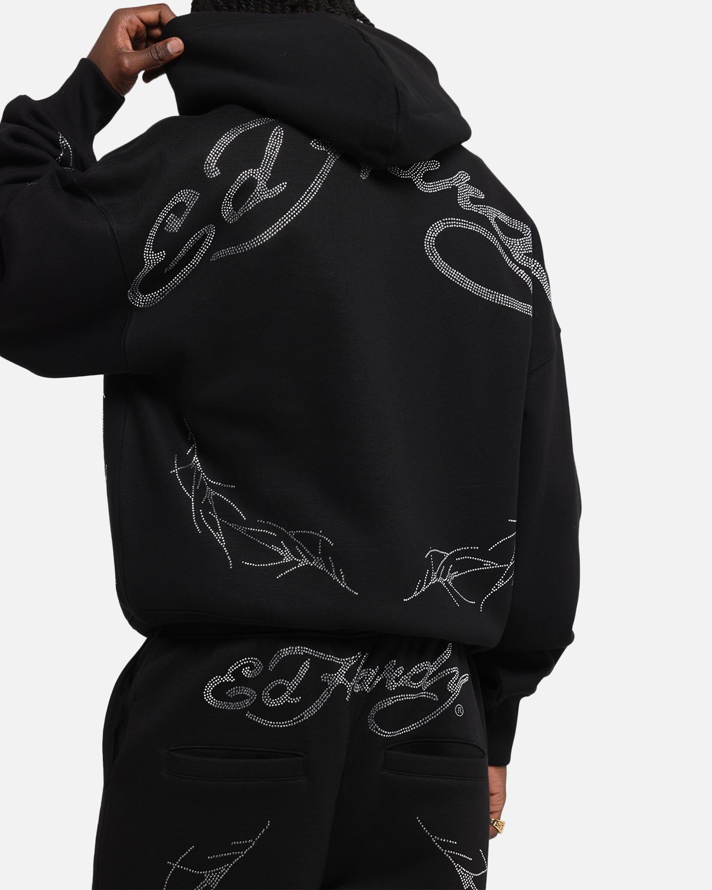 Ed Hardy Cyber Rhinestone Zip-Up Hoodie Black、mySite、zt4zffjzw