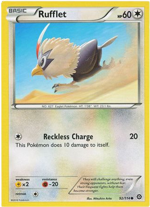 Rufflet - 92/114 - Common - XY Steam Siege (Square Cut Misprint)、mySite、waistdrama