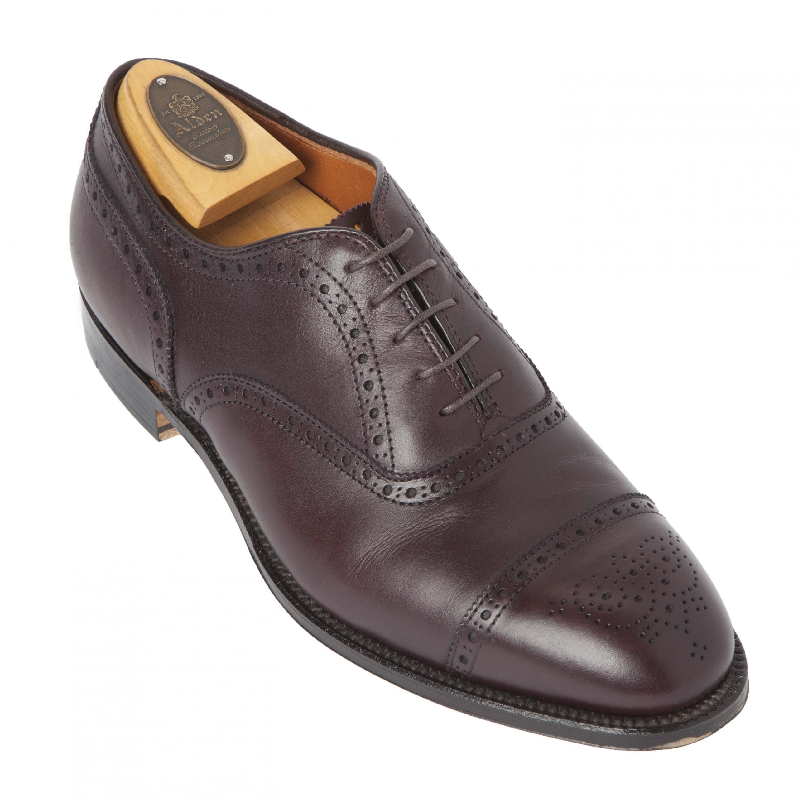  Medallion Cap Toe Bal in Burgundy Calfskin、mySite、preschool7hills