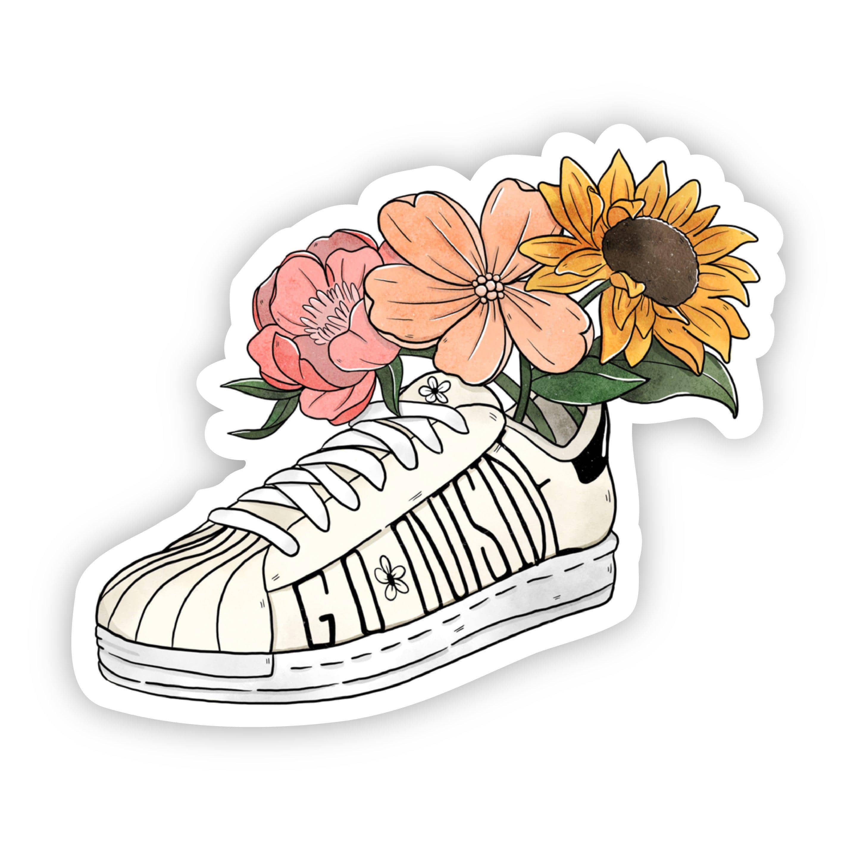  Go Outside Floral Shoe Sticker、mySite、elrpsem3k