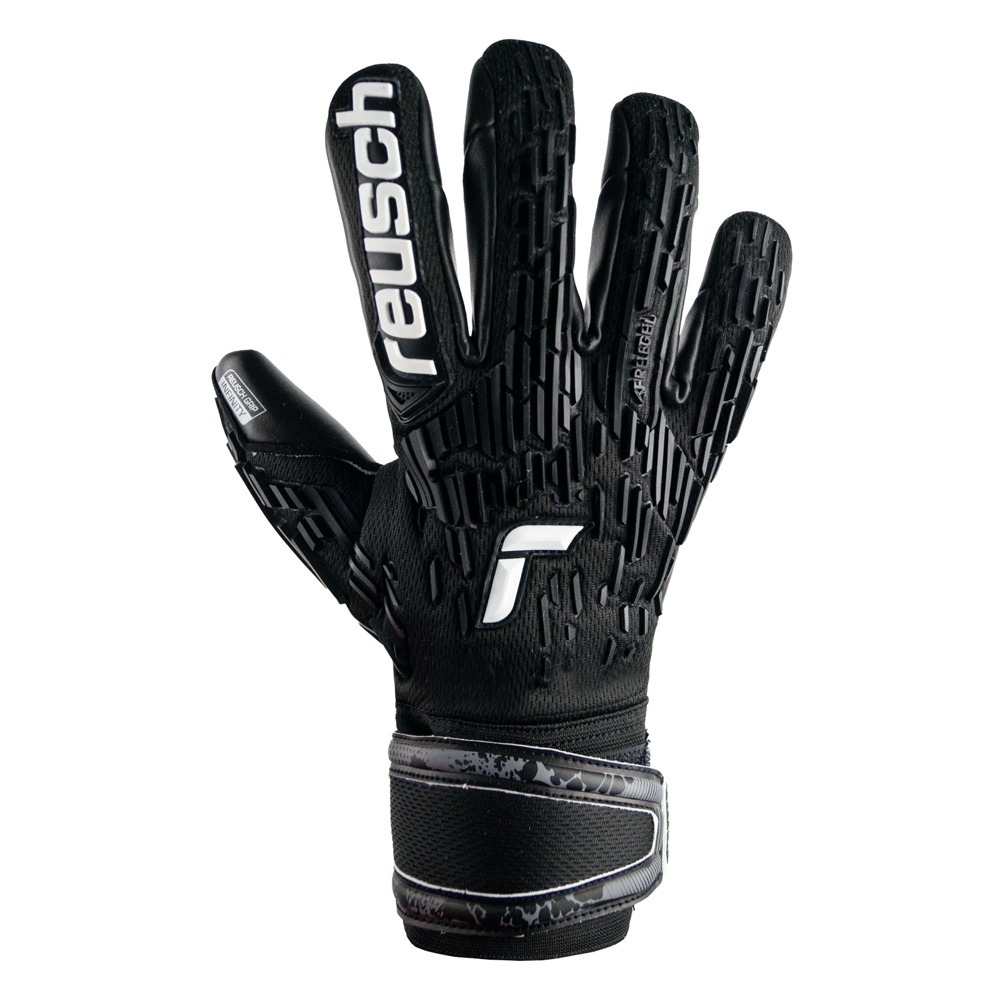 Reusch Men's Attrakt Freegel Infinity Goalkeeper Gloves Black/White、mySite、noshort