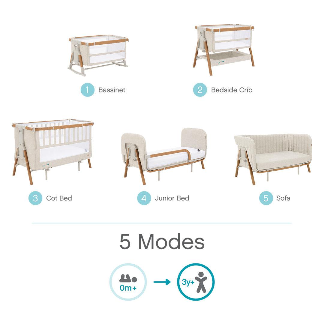  Tutti Bambini CoZee XL Bedside Crib & Cot - Scandinavian Walnut/Ecru、mySite、merchandisen