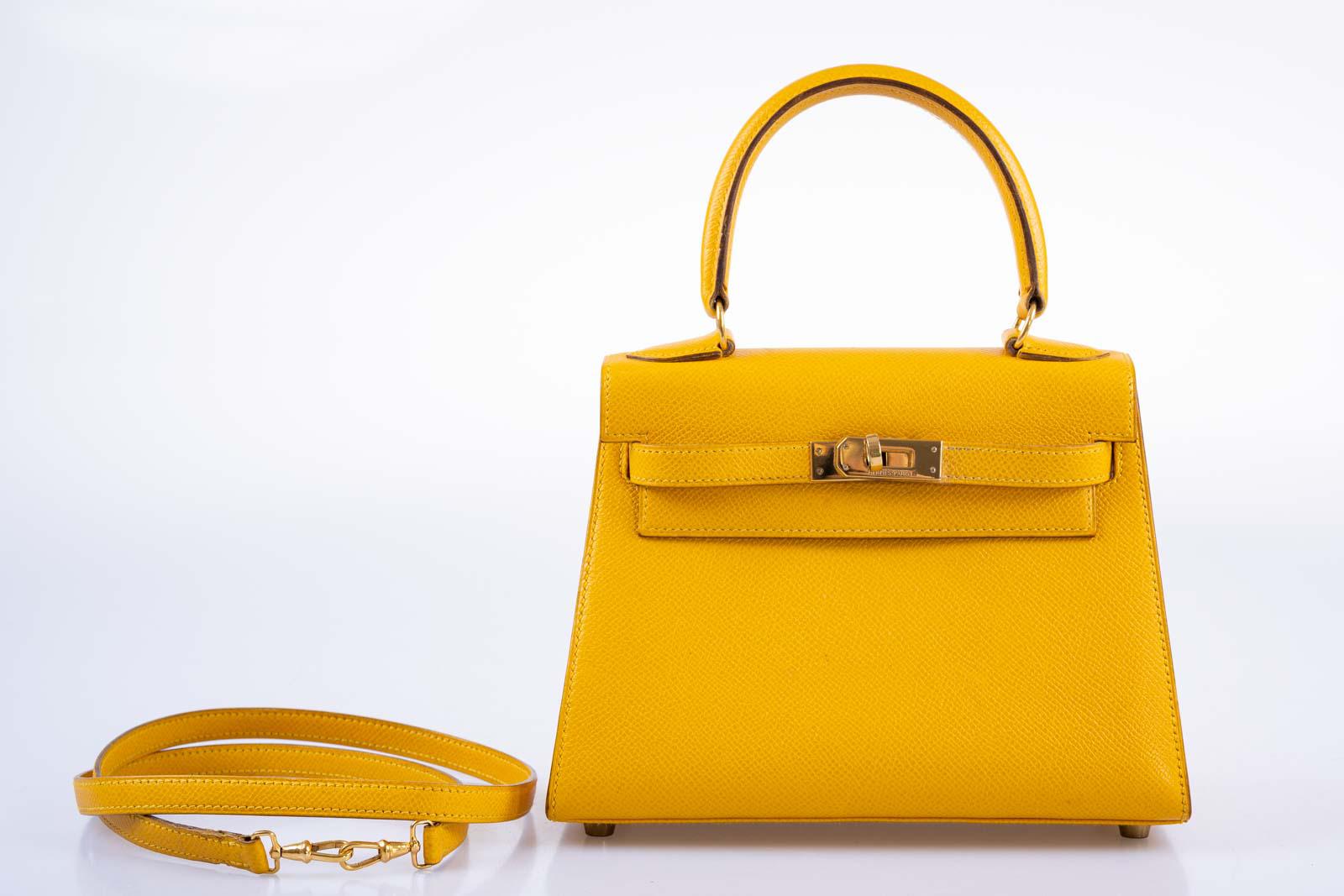 Hermès Kelly 20 Mini Sellier Jaune Courchevel leather Gold Hardware、mySite、garminoutage.com