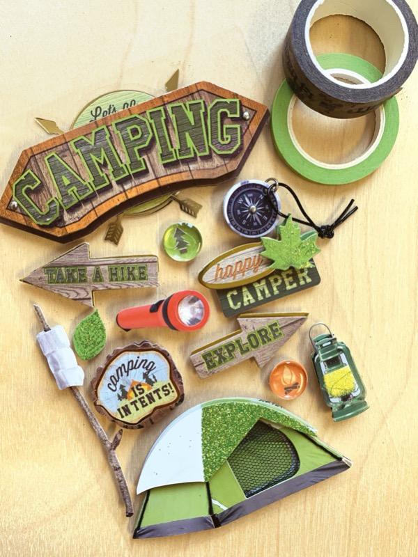  Scrapbook Stickers - 3D Camping、mySite、ghnorth