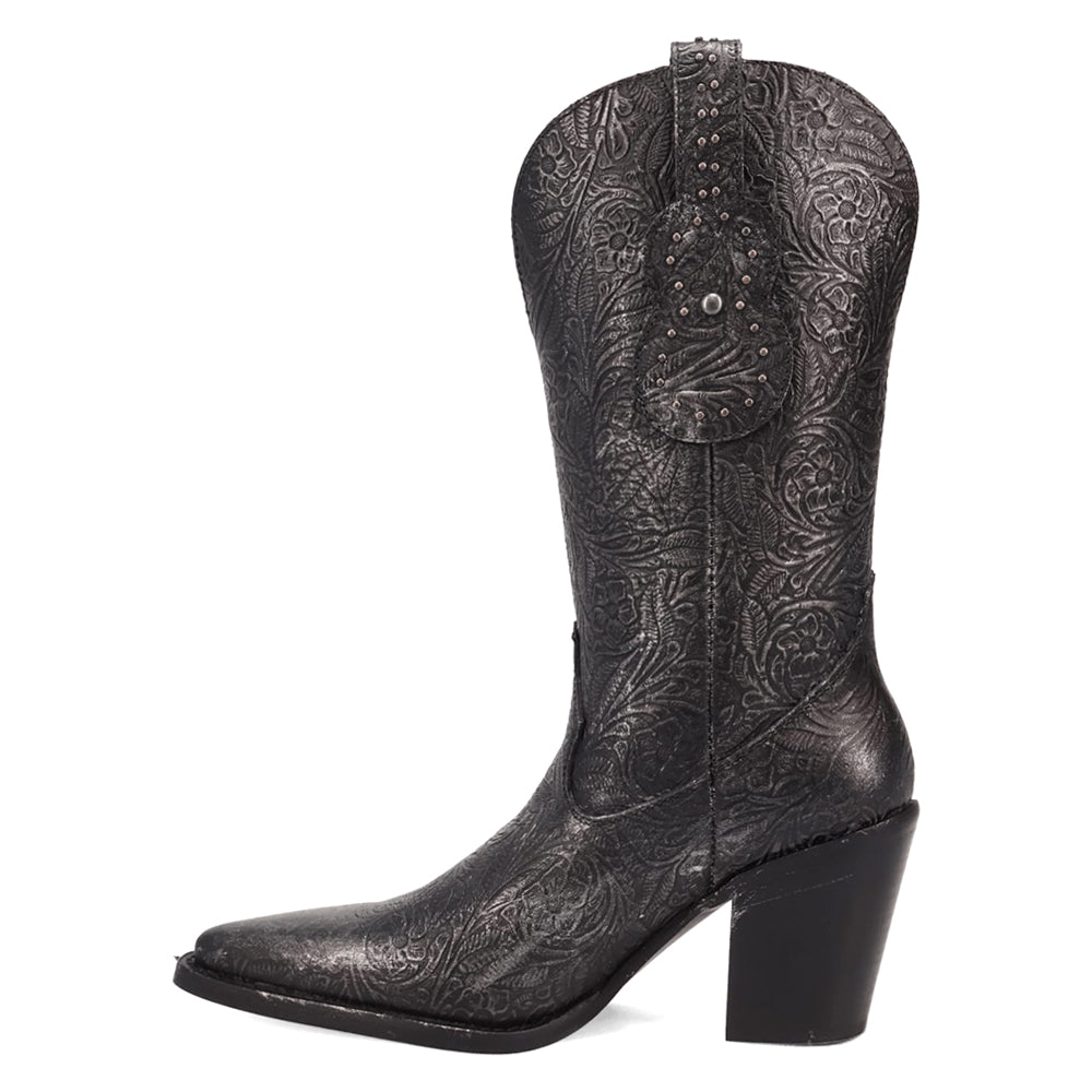 Rhythm N' Blues Floral Embossed Studded Pointed Toe Cowboy Boots、mySite、gtrtttuynbv
