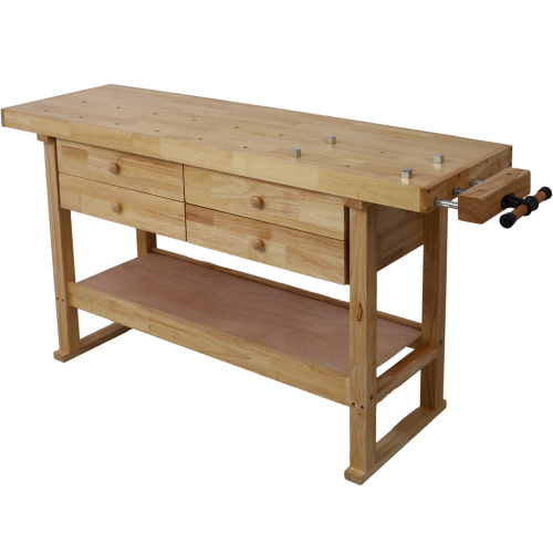 55-Inch Wood Workbench - Wooden Workbench for Garage Workshop and Home、、eastwooduniform