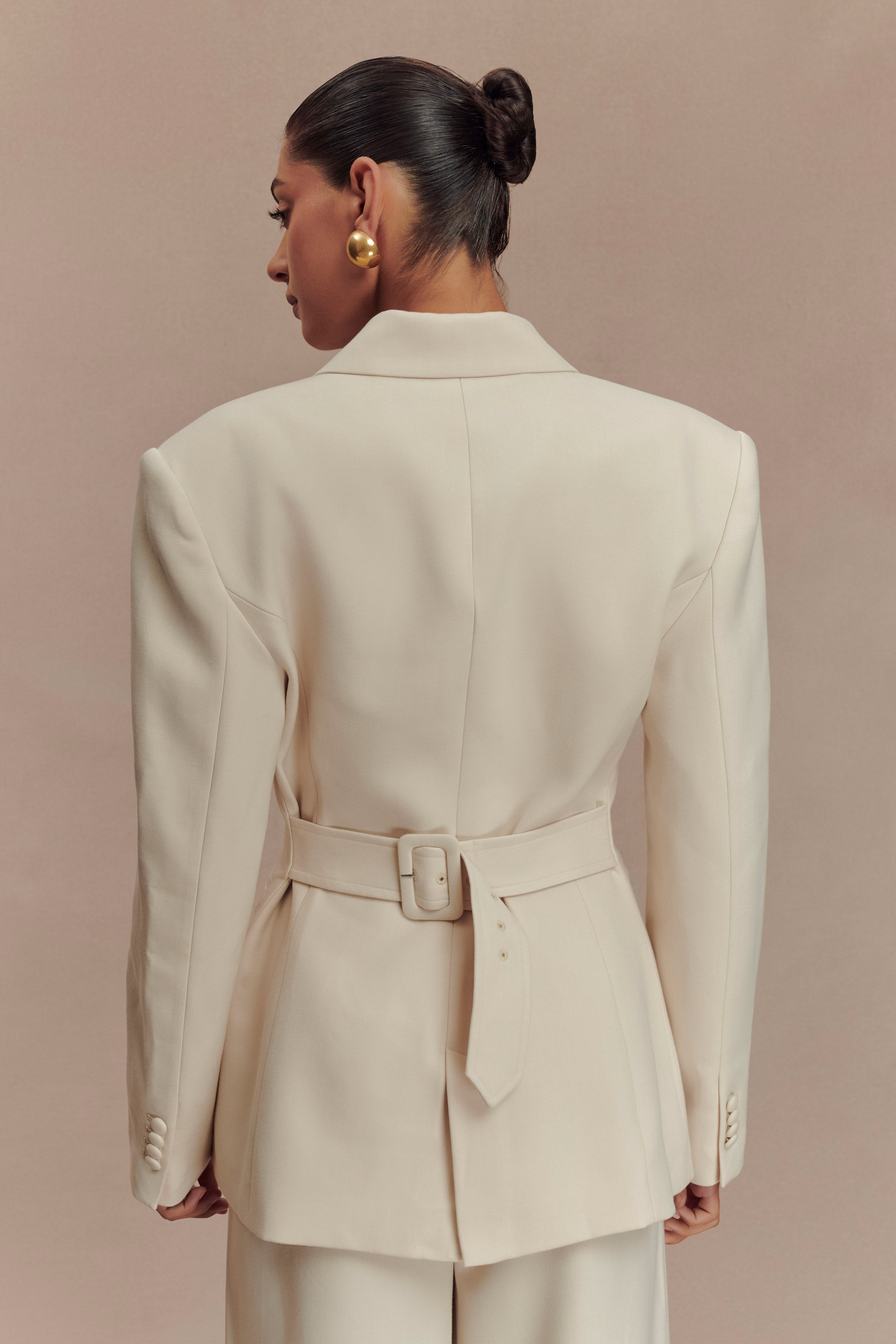 Bellamy Cinched Blazer - Buttermilk、mySite、solidvoid