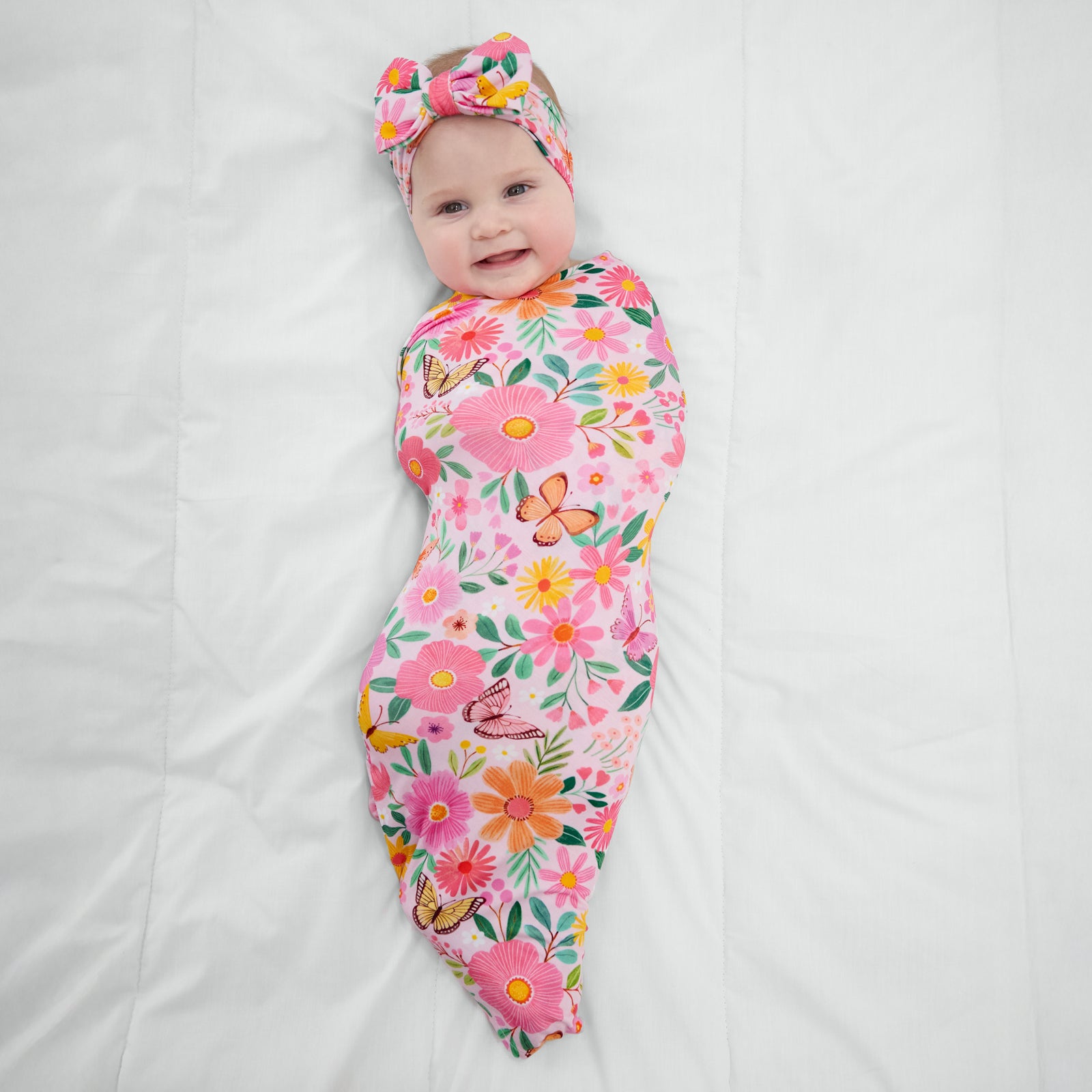  Butterfly Blooms Swaddle & Luxe Bow Headband Set、mySite、layawaytickets