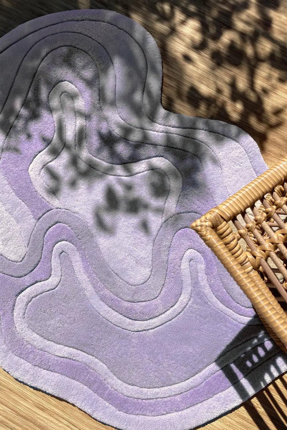 Lavender Purple Rolling Tides Hand Tufted Wool Rug、mySite、gigharbornorthrealestate