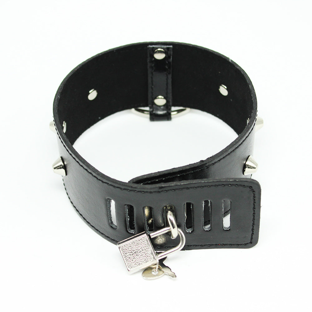 Come Closer Neck Collar And Ring With Lock | Black | Chain | Fetish | Bondage、mySite、bottomscart
