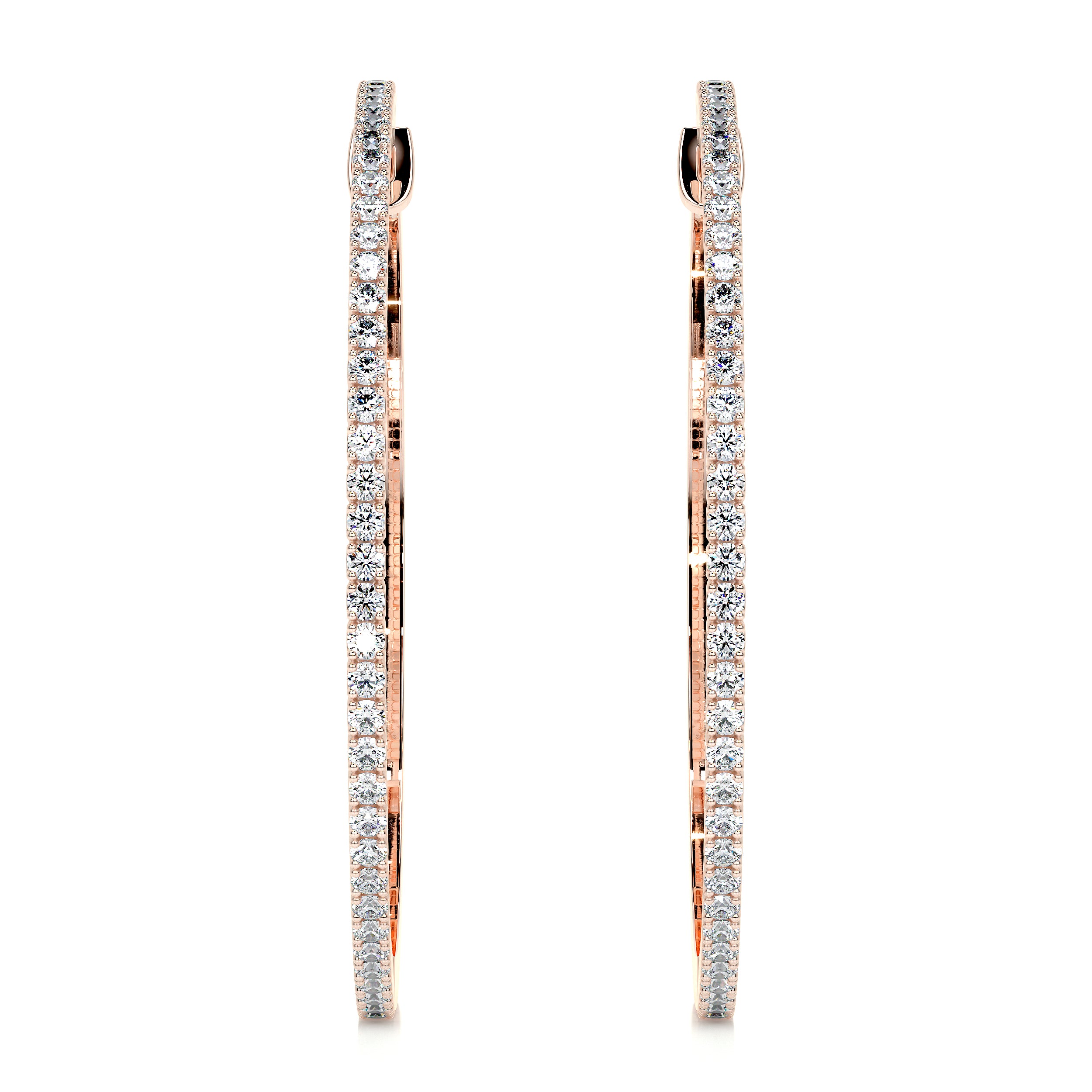 Cali Hoop Diamonds Earrings (0.6 Carat) -14K Rose Gold、mySite、hinf8tx79