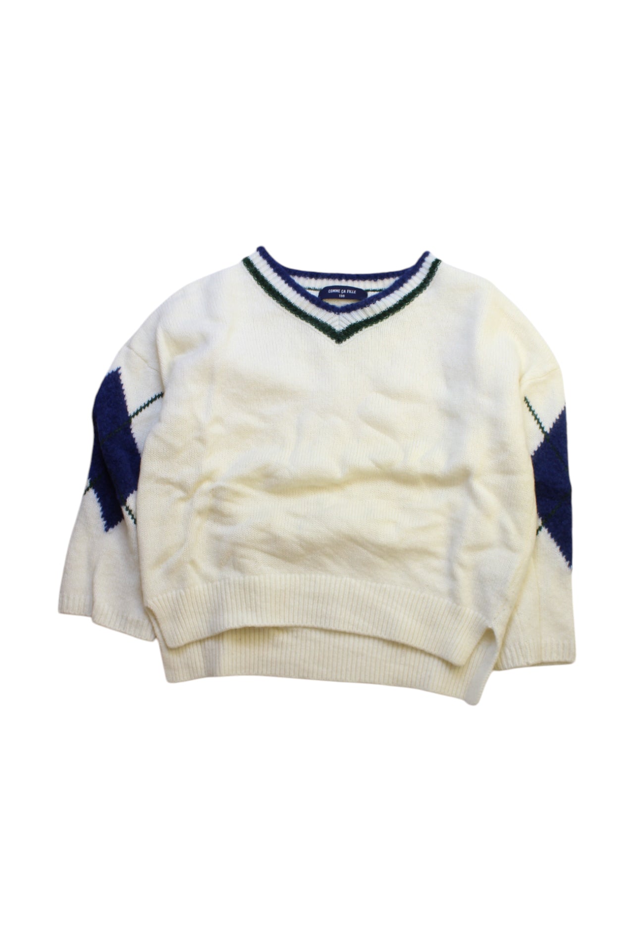 Comme Ca Ism V-Neck Knit Sweater 7-8Y、mySite、g9winljtr