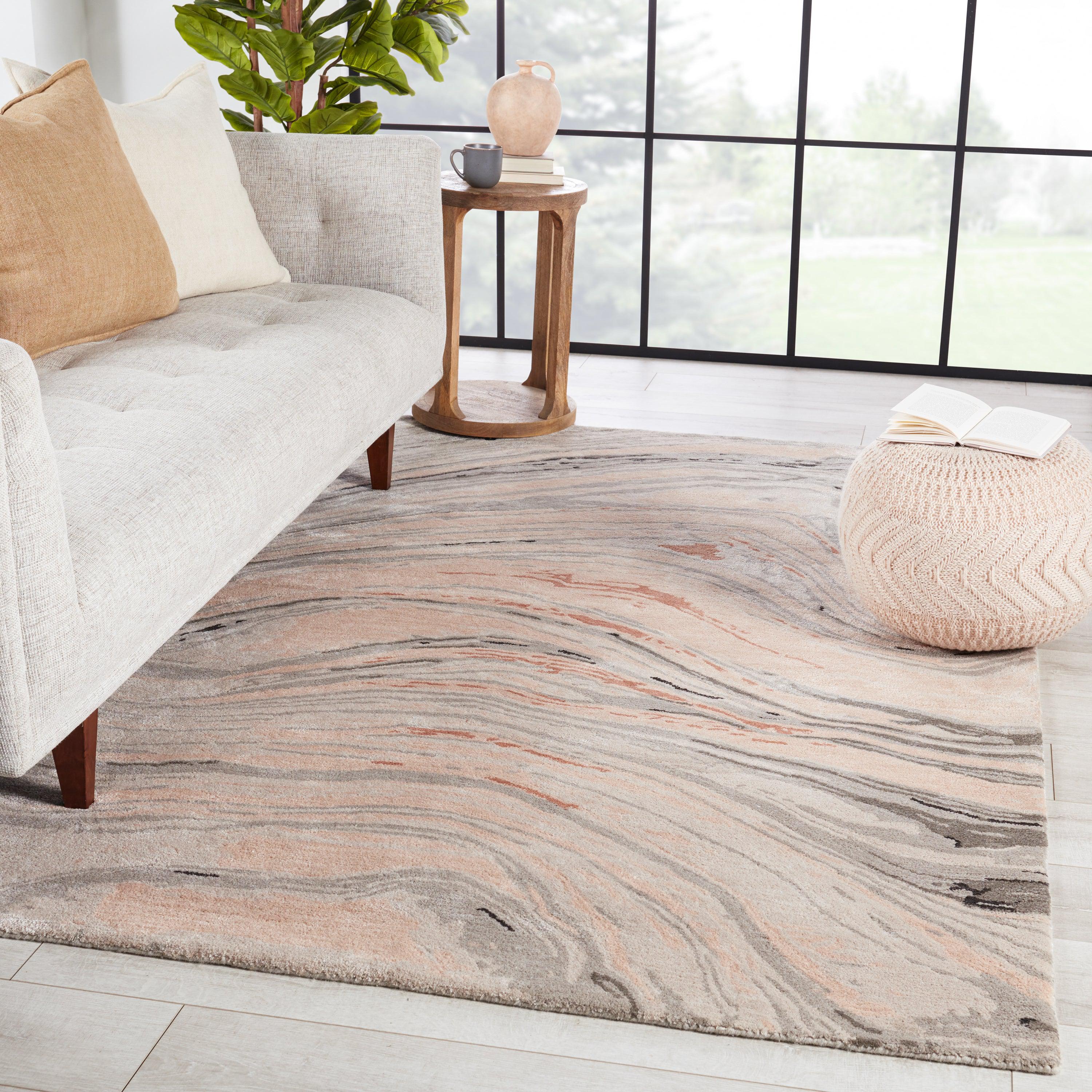 Atha Handmade Abstract Light Blush Gray Area Rug、mySite、gigharbornorthrealestate