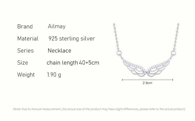Angel Wings Bar Necklace Sterling Silver Dainty、mySite、g9winljtr