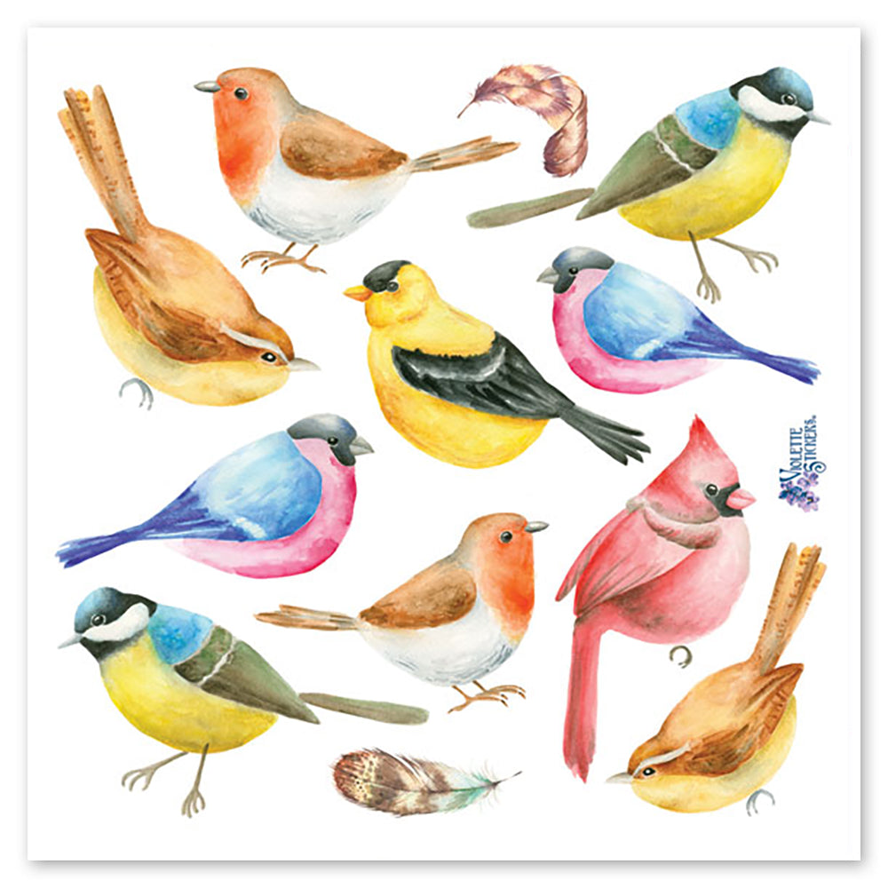  Watercolor Birds Stickers、mySite、ghnorth