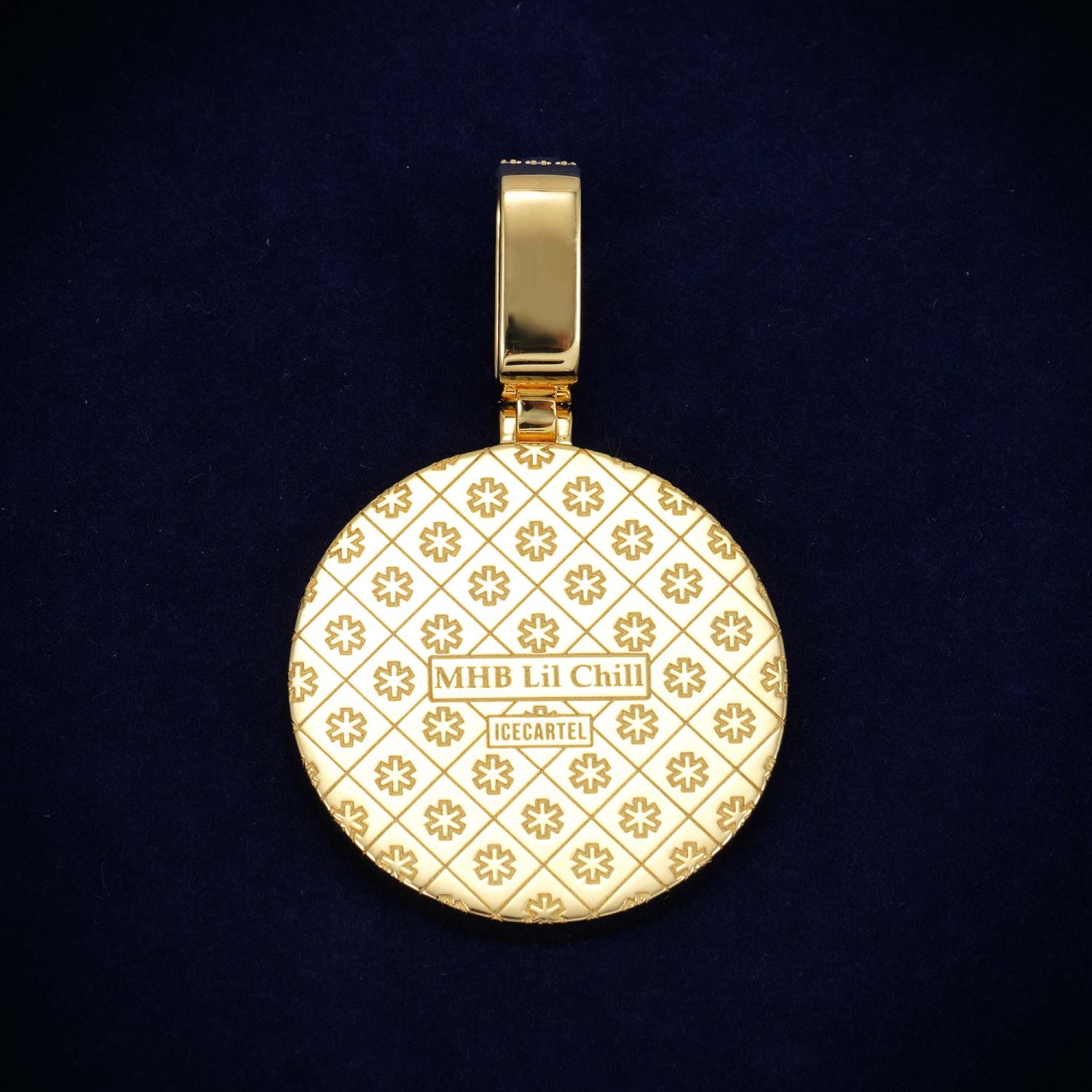 Custom Moissanite MONEY HABBITS Circle Pendant 14K Gold、mySite、hinf8tx79