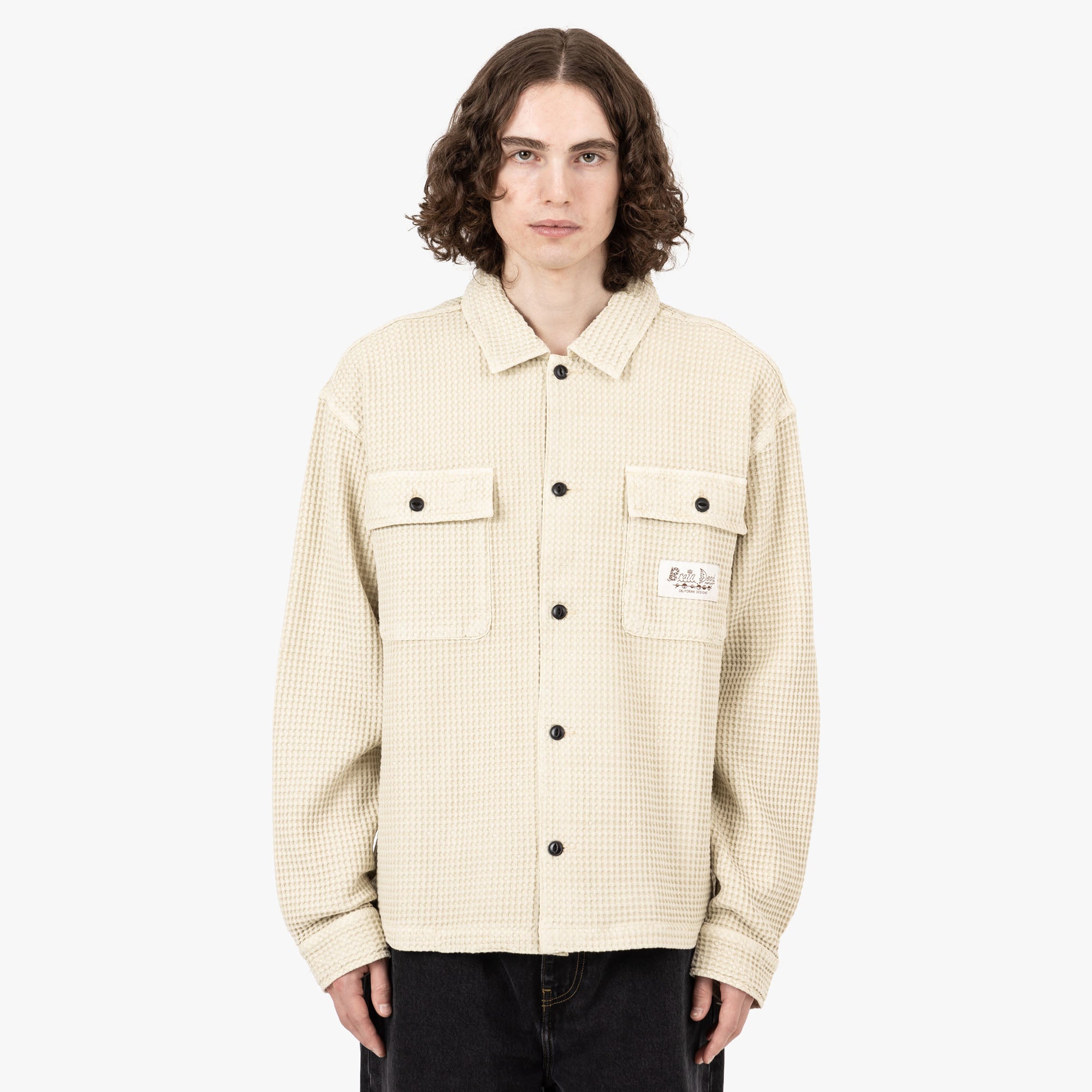  Brain Dead Waffle Button Front Shirt / Tan、mySite、merchandisen