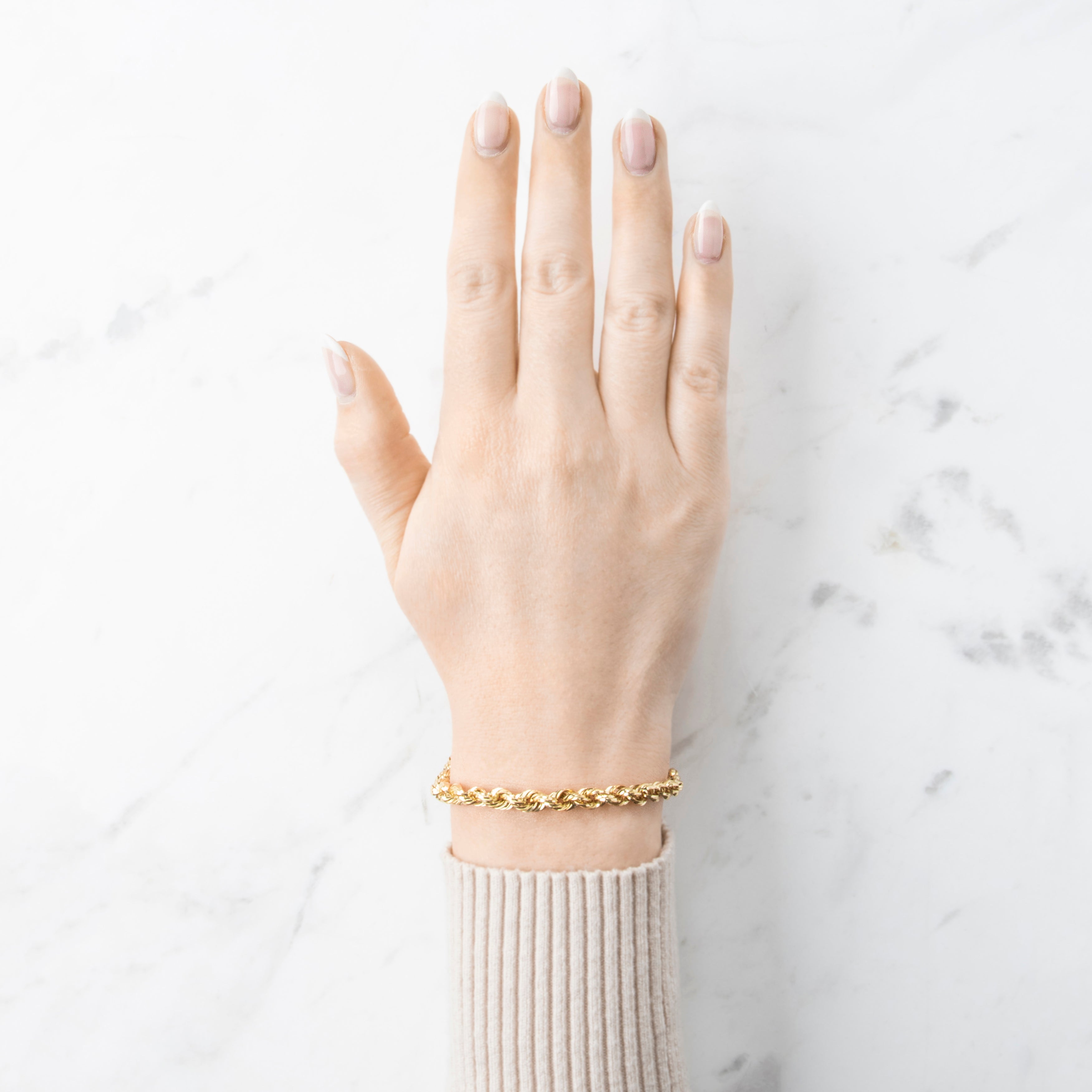 Vintage Lightweight 14k Yellow Gold Rope Bracelet 7.25、mySite、hinf8tx79