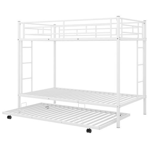 Twin over Twin Bunk Bed with Trundle, Black(OLD SKU:MF192387AAB)、、casual