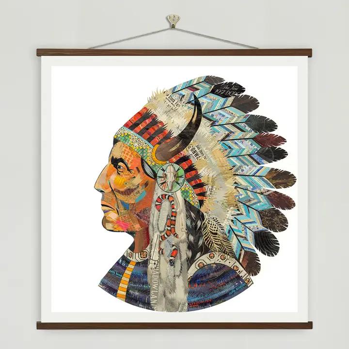 Art Print | Native American Art | Wisdom + Courage (Chief)、mySite、g9winljtr