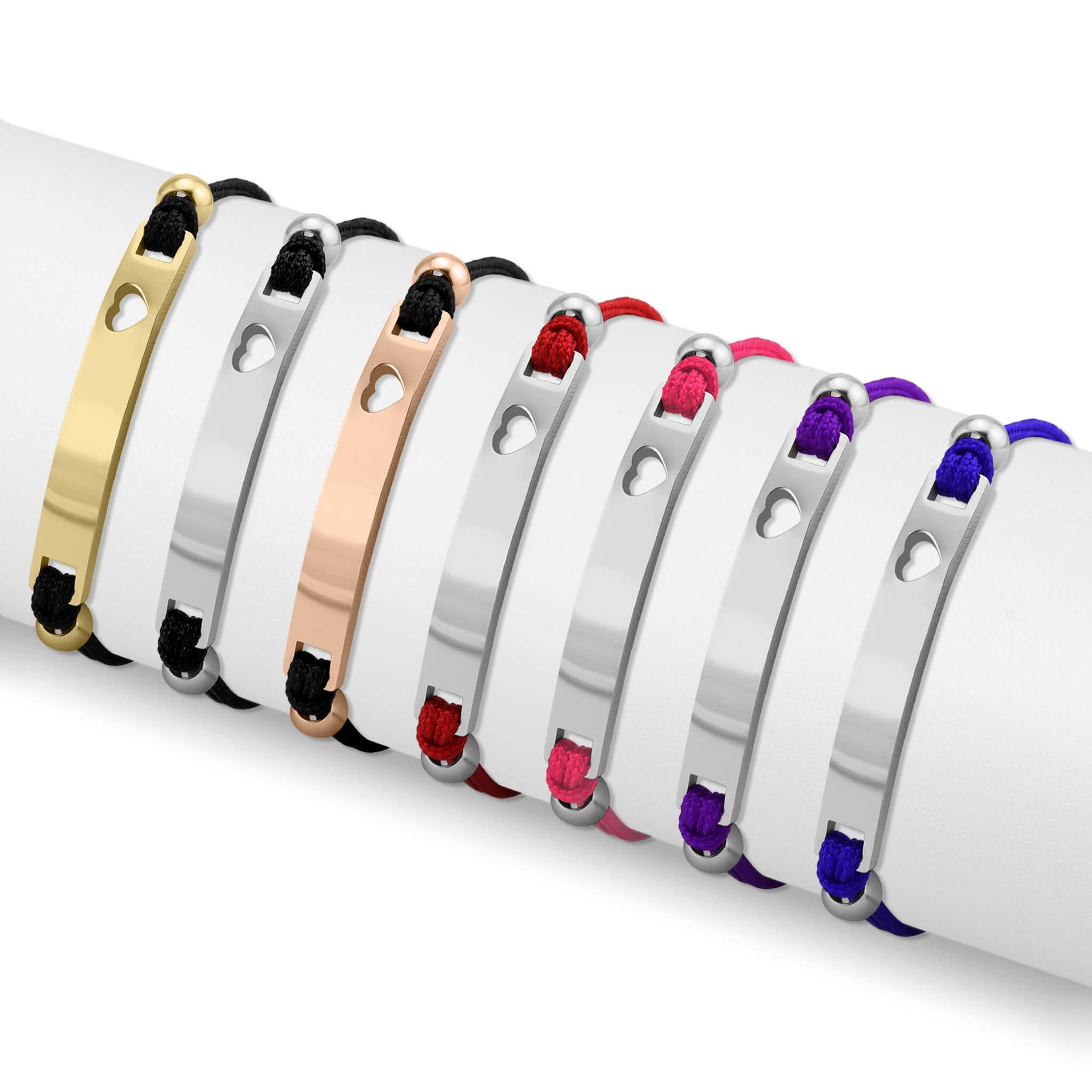 18K Gold PVD Stainless Steel Engravable Cutout Heart Friendship Curved Bar Bracelet / SBB0293、mySite、dreamappss