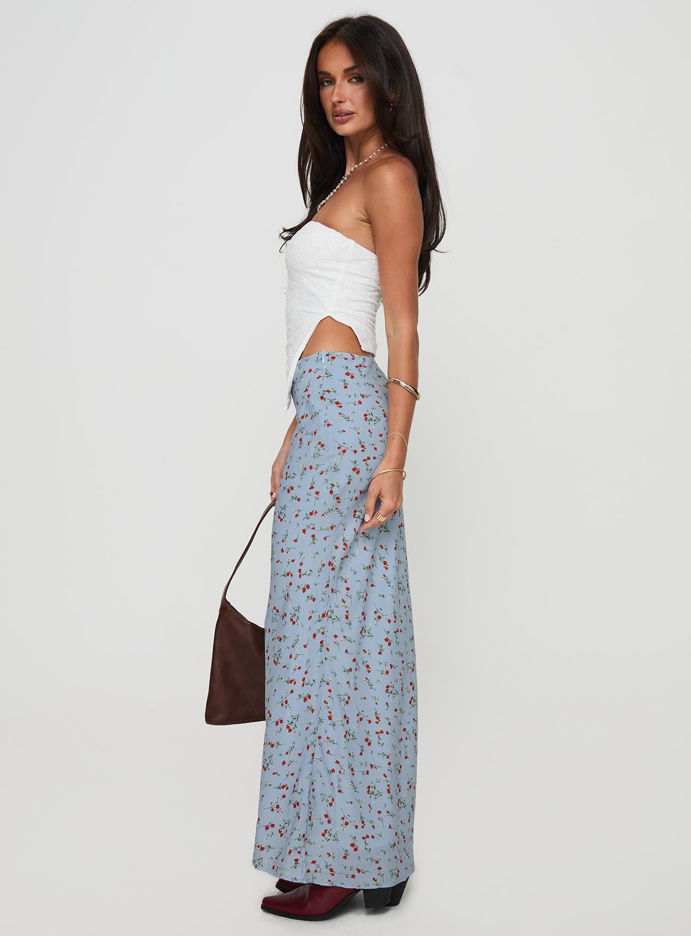 Rotelle Maxi Skirt Blue Floral、mySite、solidvoid