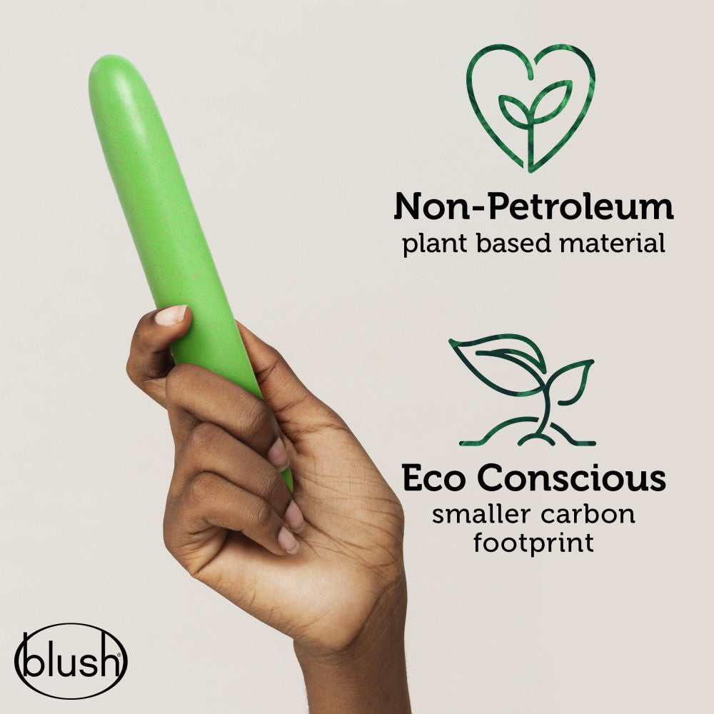 Gaia® By Blush | Eco: Plant-Based 7 Slim Multispeed Vibrator in Green - Made from Sustainable BioFeel™、mySite、bottomscart