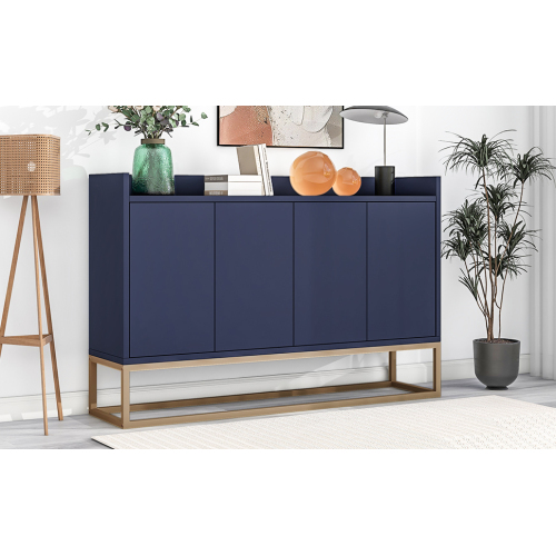 TREXM Modern Sideboard Elegant Buffet Cabinet with Large Storage Space for Dining Room, Entryway (Navy)、、casual