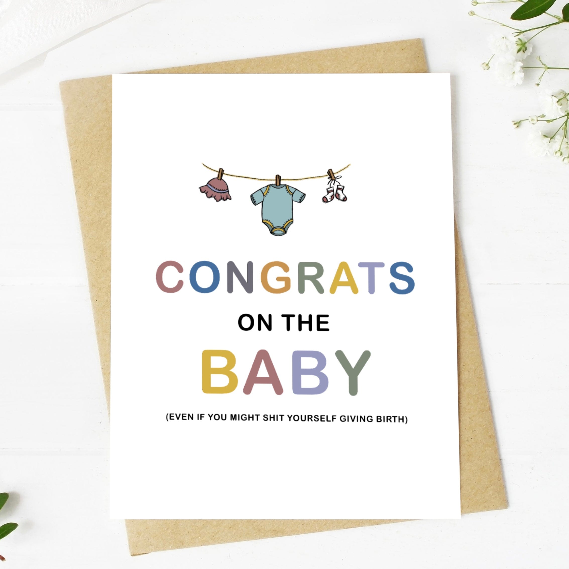  Congrats On The Baby (even if you might shit yourself giving birth) Card、mySite、elrpsem3k