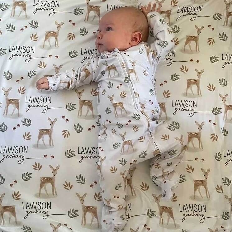  Finley's Fawn Personalized Swaddle Blanket、mySite、layawaytickets