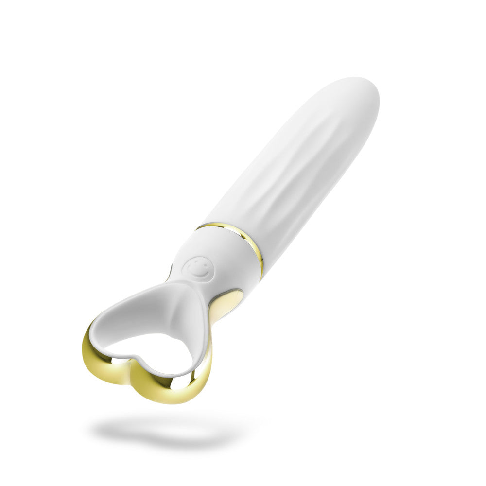 Delice™ By Blush® | Heartthrob Silicone Bullet Vibrator With Heart-Shaped Handle – White Bouquet、mySite、bottomscart