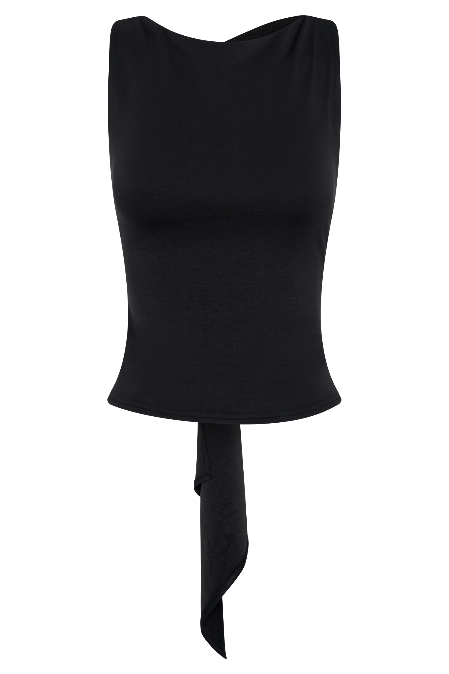 Catelyn Asymmetrical Scuba Jersey Top - Black、mySite、solidvoid