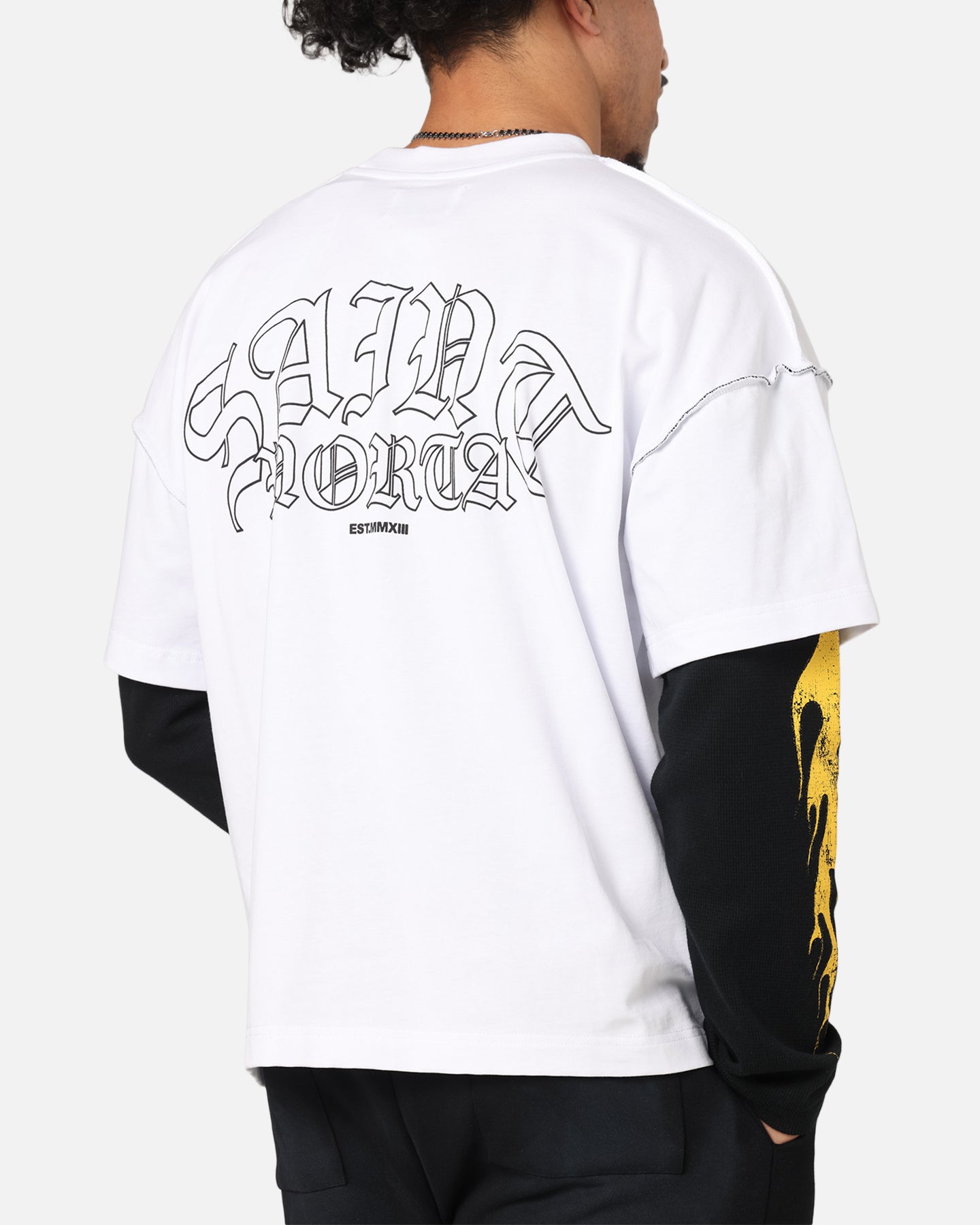 Saint Morta La Flame Long Sleeve T-Shirt White/Black、mySite、zt4zffjzw