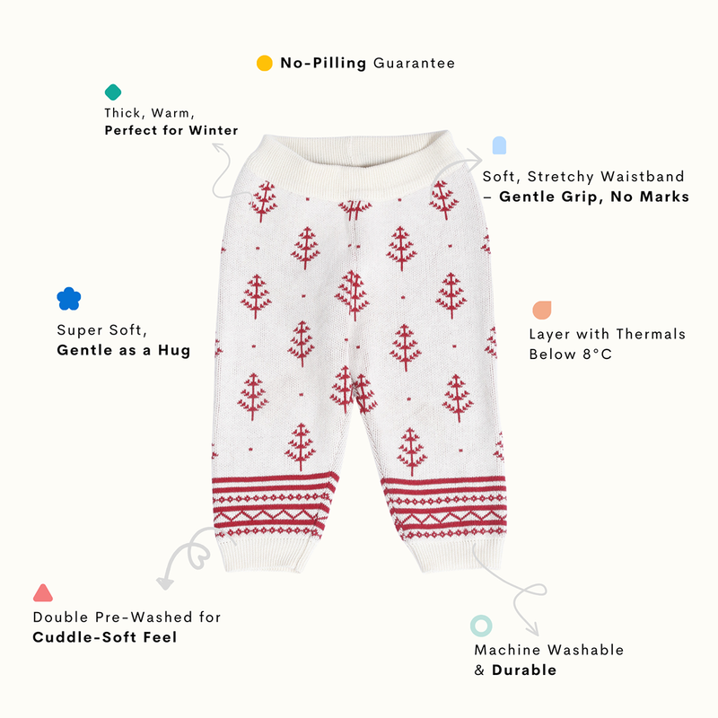 Cotton Sweater & Lower Set | Secret Santa Printed | Navy Blue & Pink | Set of 2、mySite、camillekostekn