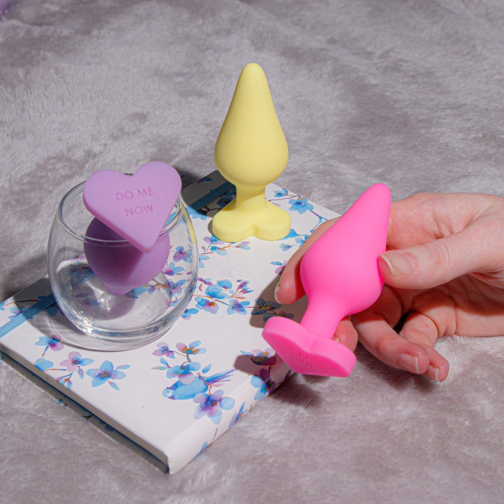 Play With Me By Blush® | Naughty Candy Heart Be Mine Pink 3.5-Inch Anal Plug、mySite、bottomscart