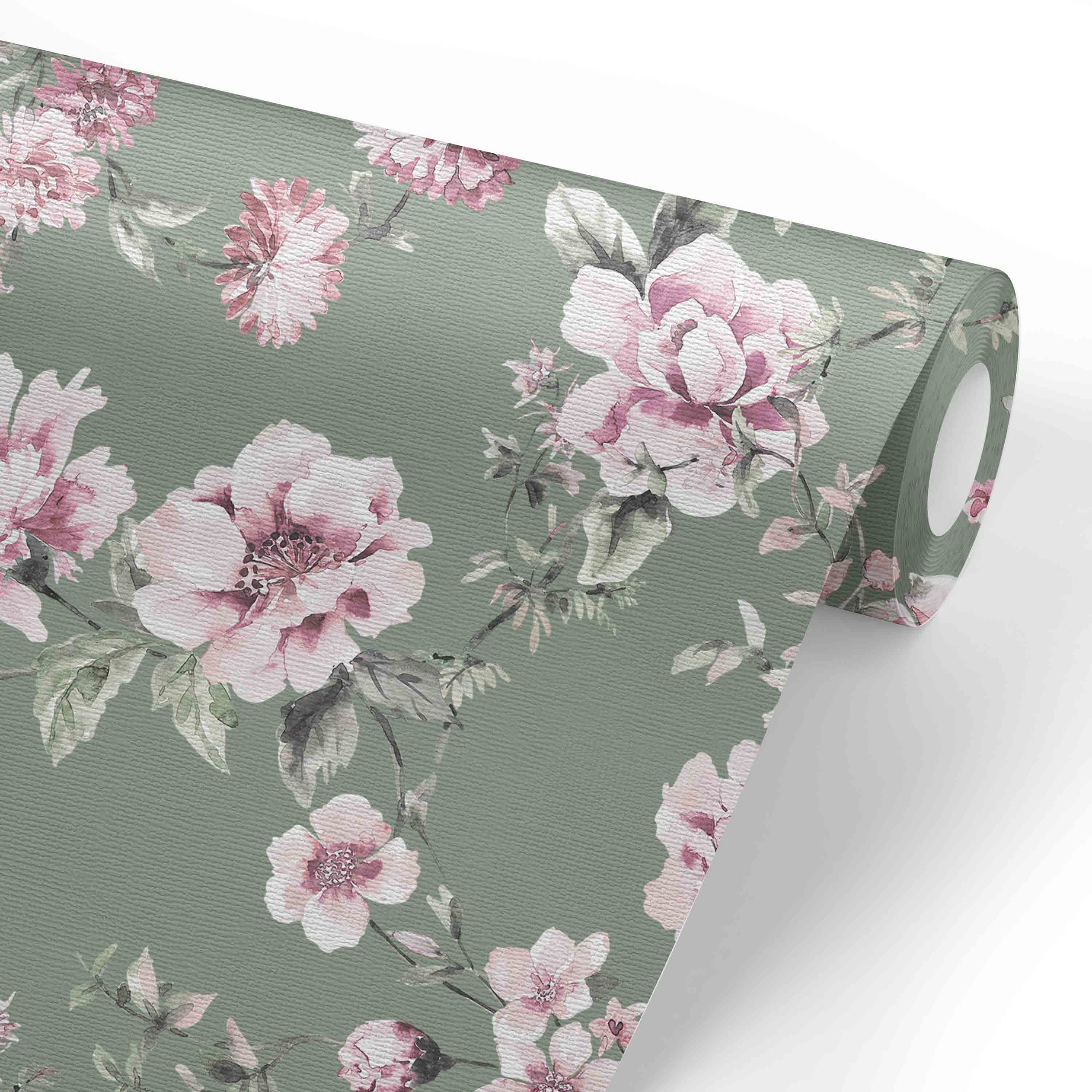  Saylor's Sage & Blush Floral Removable Wallpaper、mySite、layawaytickets