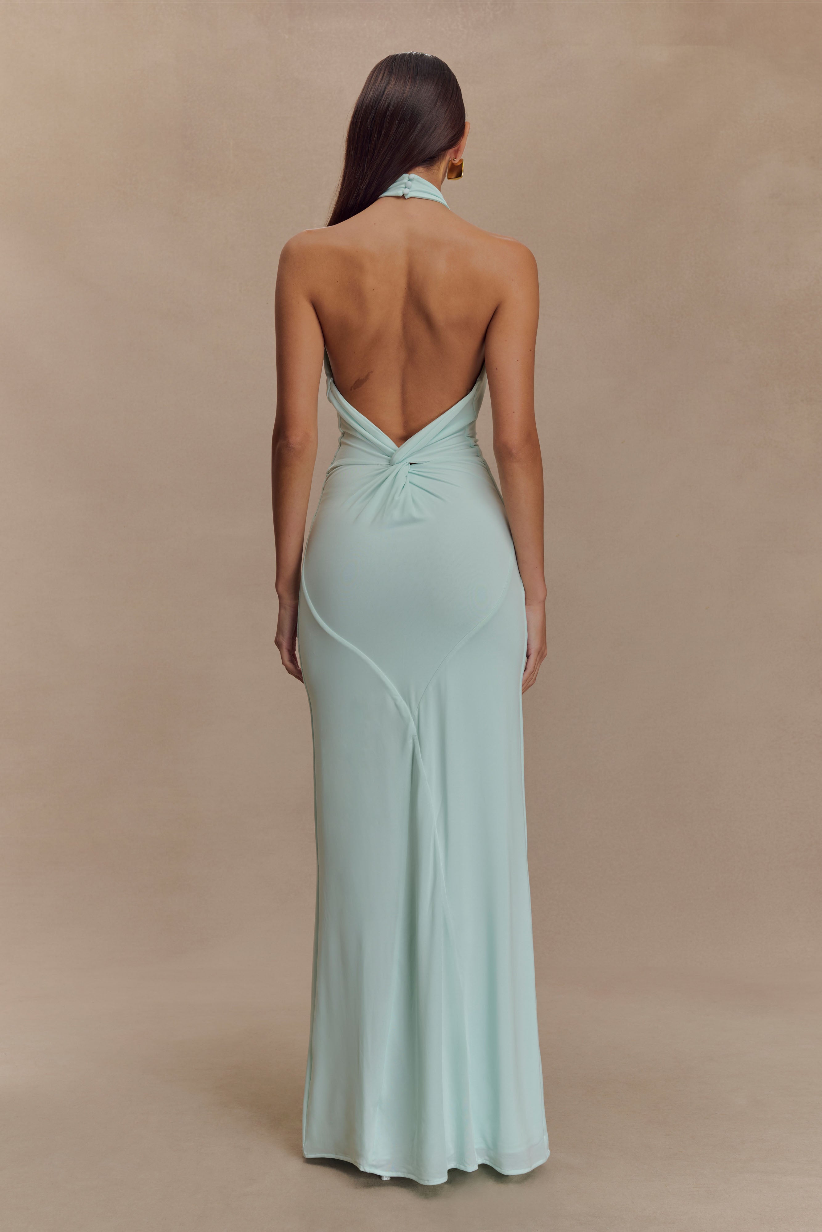 Elyna Slinky Halter Maxi Dress - Lagoon、mySite、solidvoid