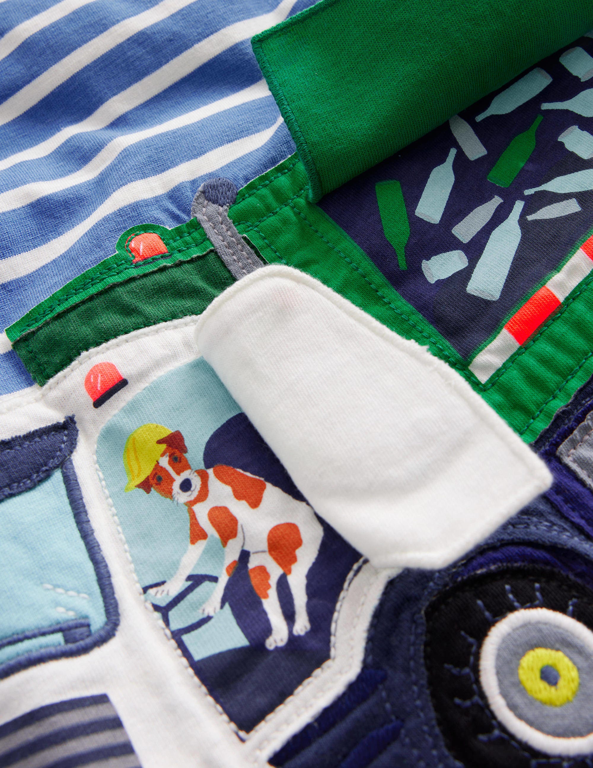  Lift-the-flap Truck T-Shirt-Elizabethan Blue/Ivory Stripe、mySite、ashleygrahame