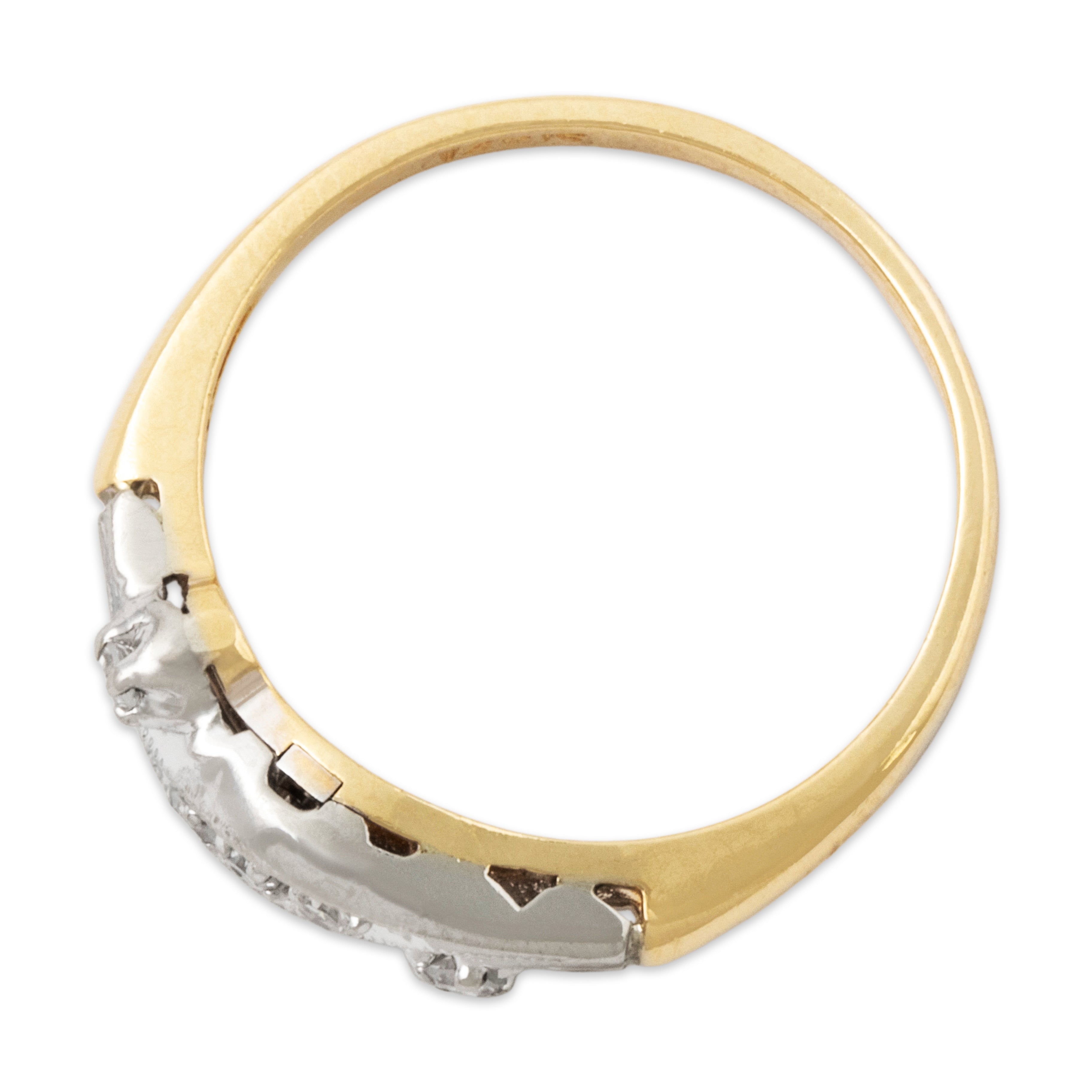 Vintage 14k Yellow & White Gold Diamond Wave of Light Ring 6、mySite、hinf8tx79