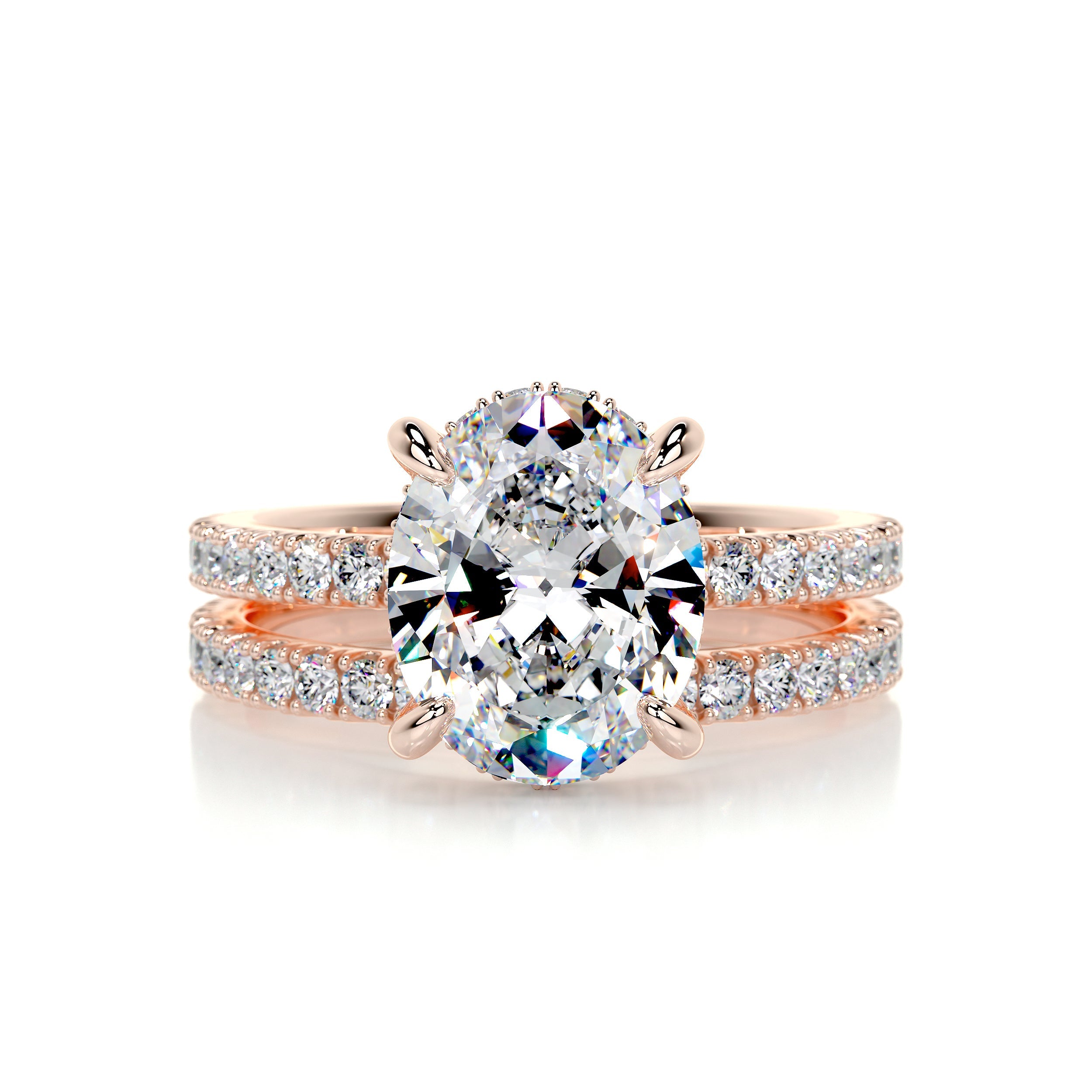 Lucy Moissanite & Diamonds Bridal Set -14K Rose Gold (RTS)、mySite、hinf8tx79