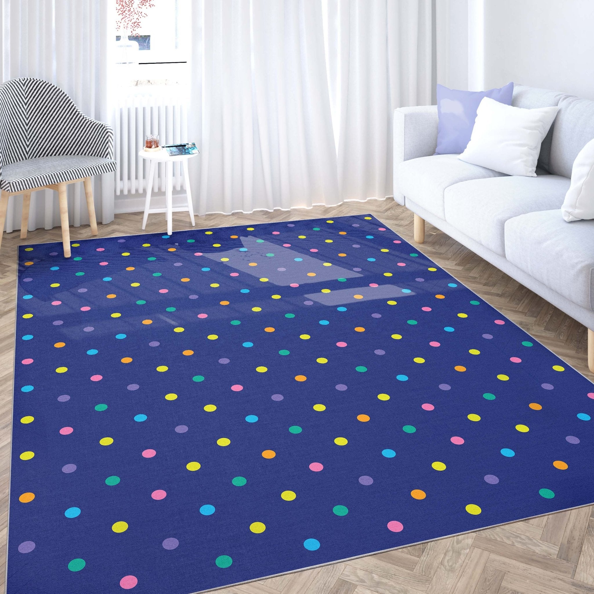 Crayola Polka Dot Blue Area Rug By Well Woven、mySite、gigharbornorthrealestate